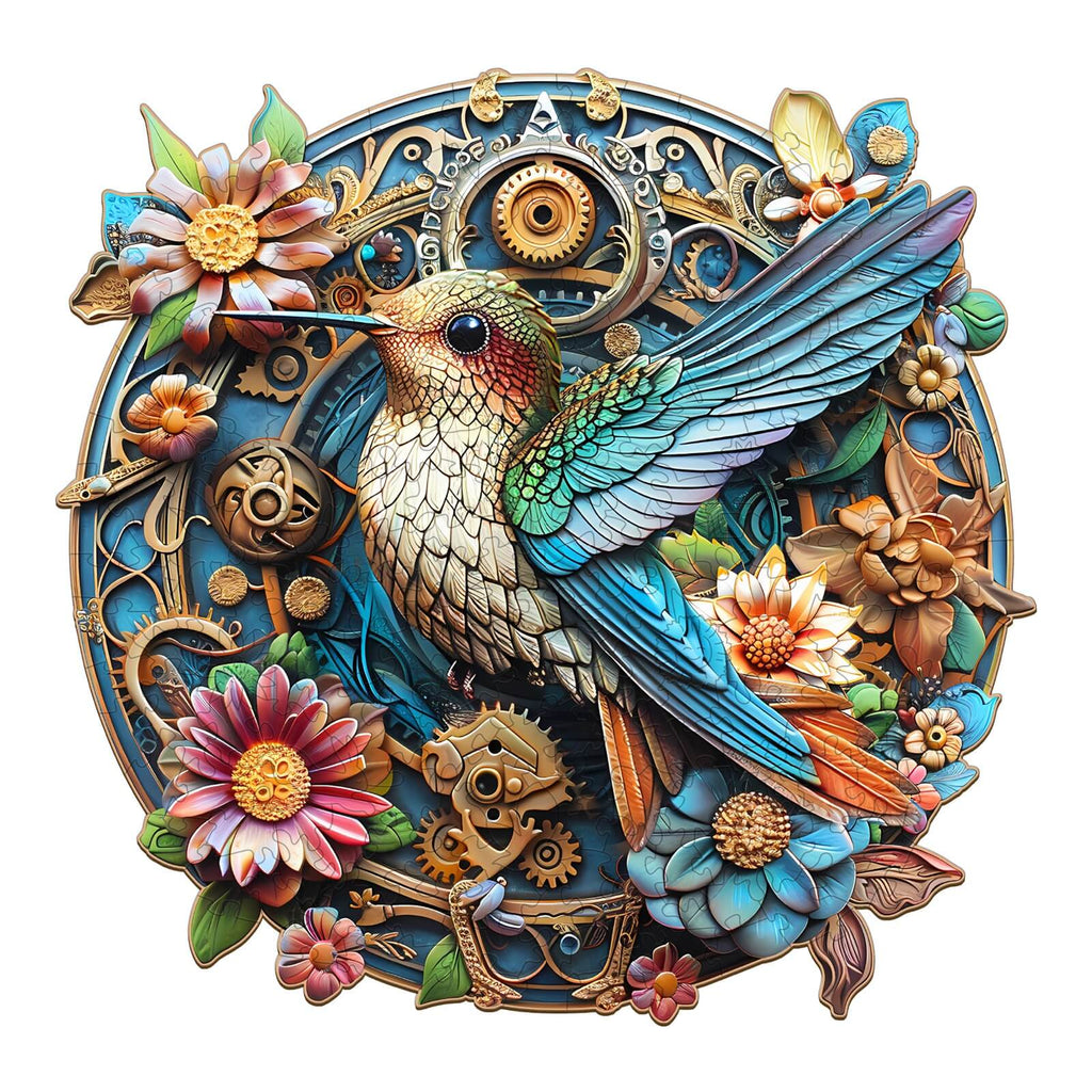 Graceful hummingbird-2 Wooden Jigsaw Puzzle