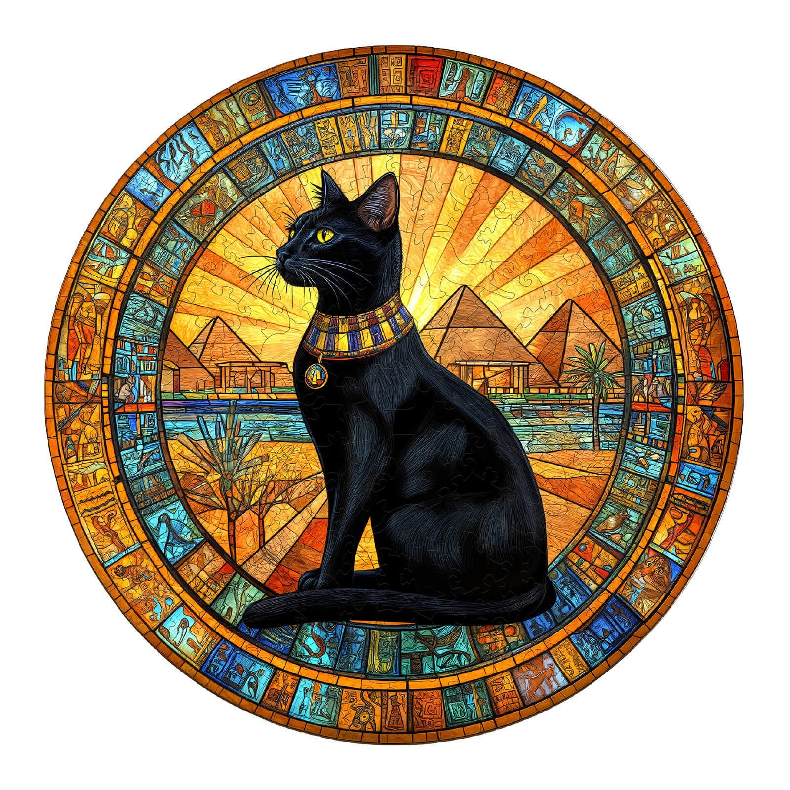 Egyptian Cat Wooden Jigsaw Puzzle