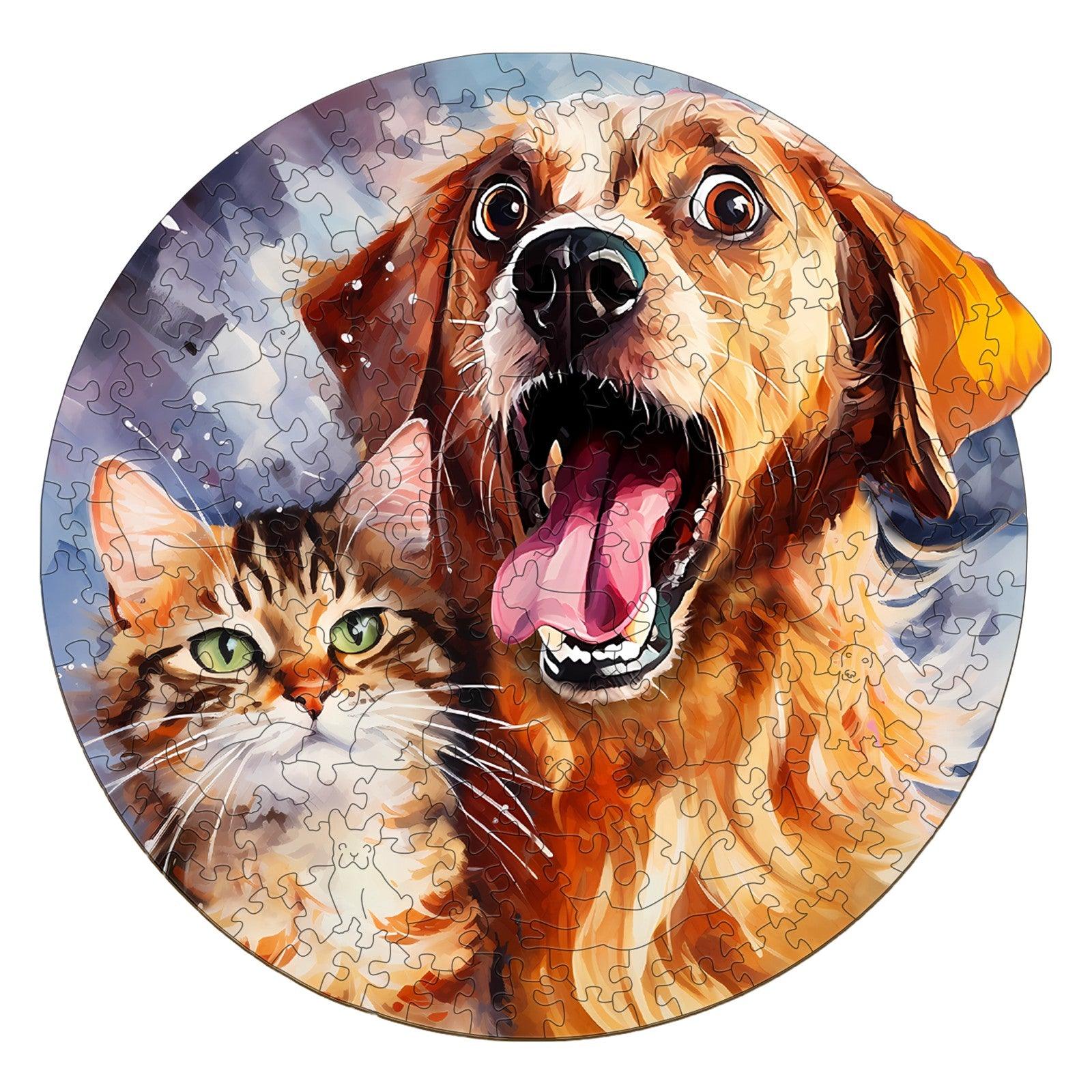 Cat And Dog Wooden Jigsaw Puzzle