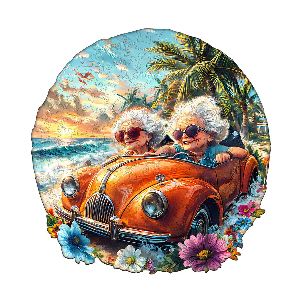 Happy grandma-2 Wooden Jigsaw Puzzle