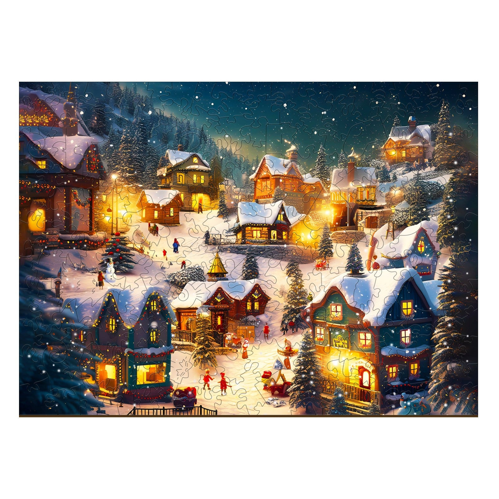 Christmas Village Wooden Jigsaw Puzzle