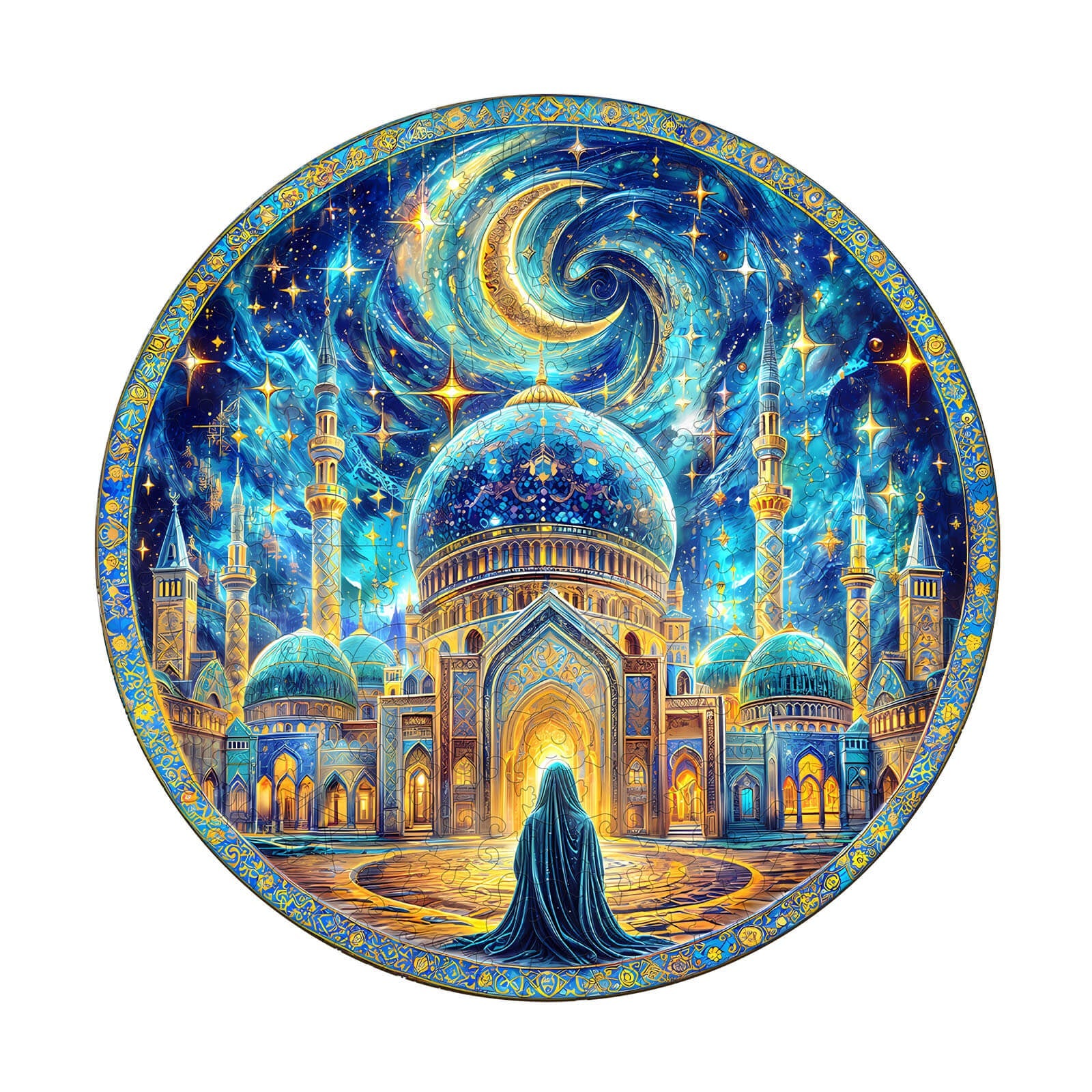 Mosque at night Wooden Jigsaw Puzzle