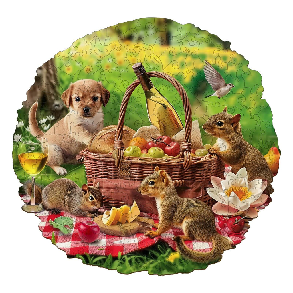 Animal Picnic Wooden Jigsaw Puzzle