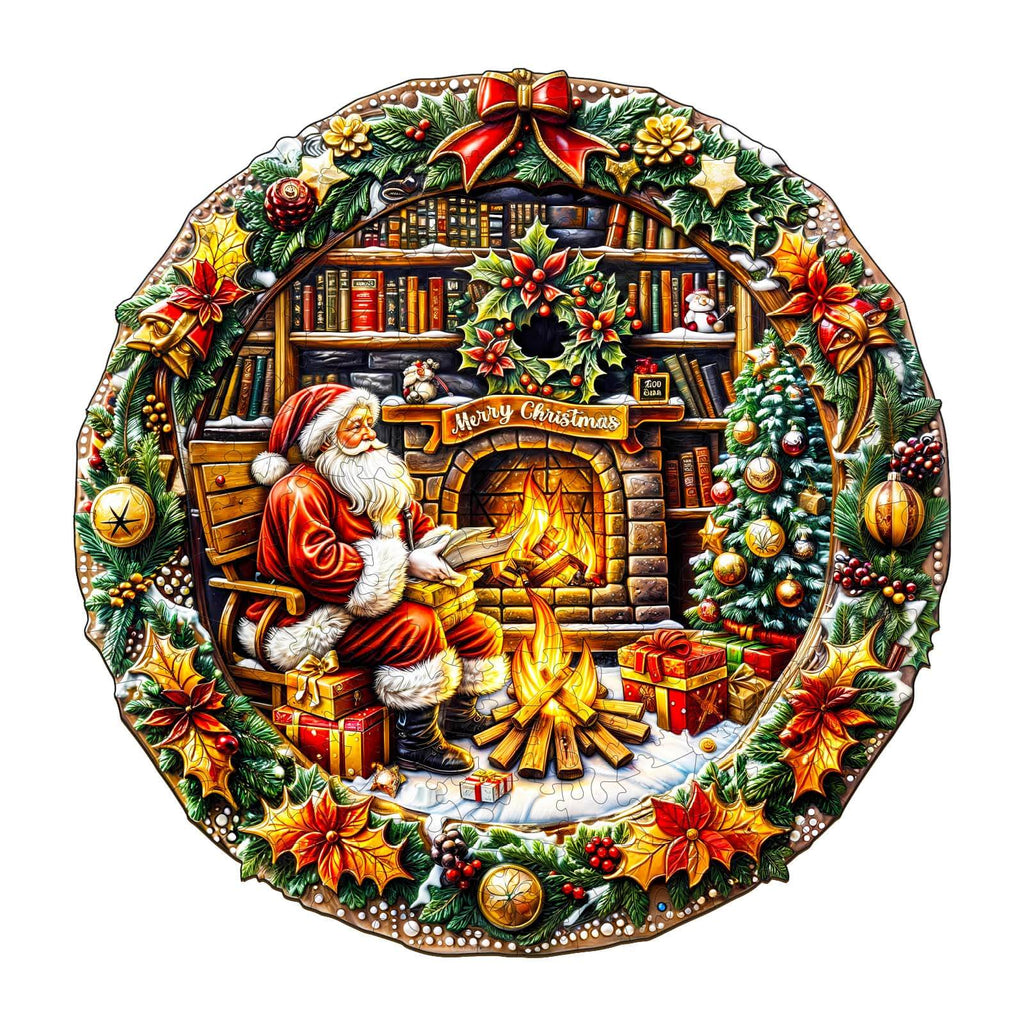 Fireside Santa Wooden Jigsaw Puzzle