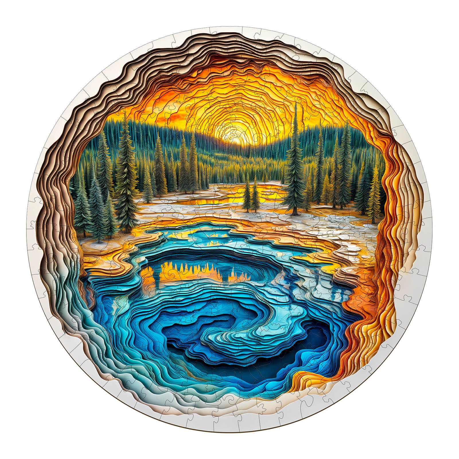 3D Volcano Heart Wooden Jigsaw Puzzle