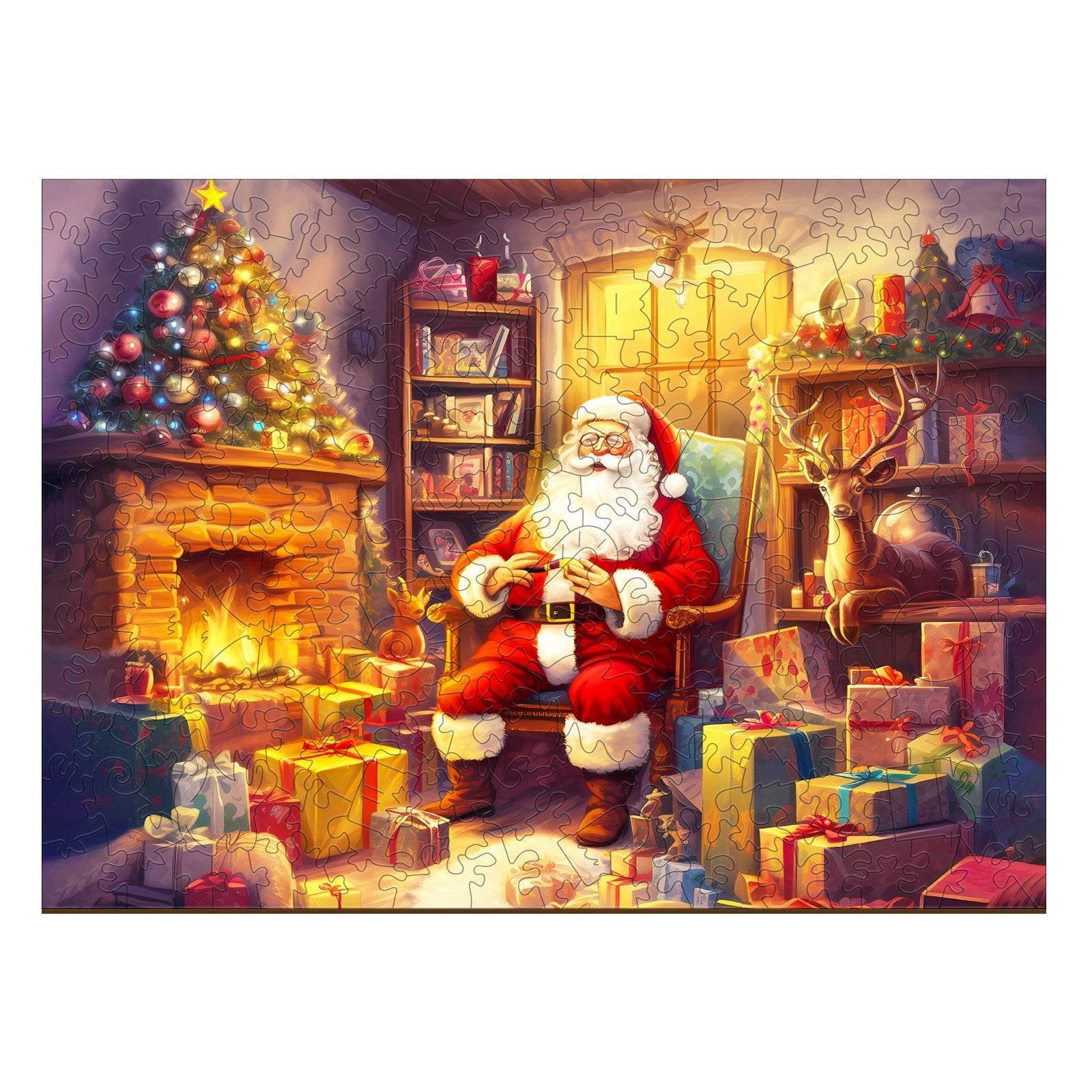 Jolly Santa Claus Wooden Jigsaw Puzzle