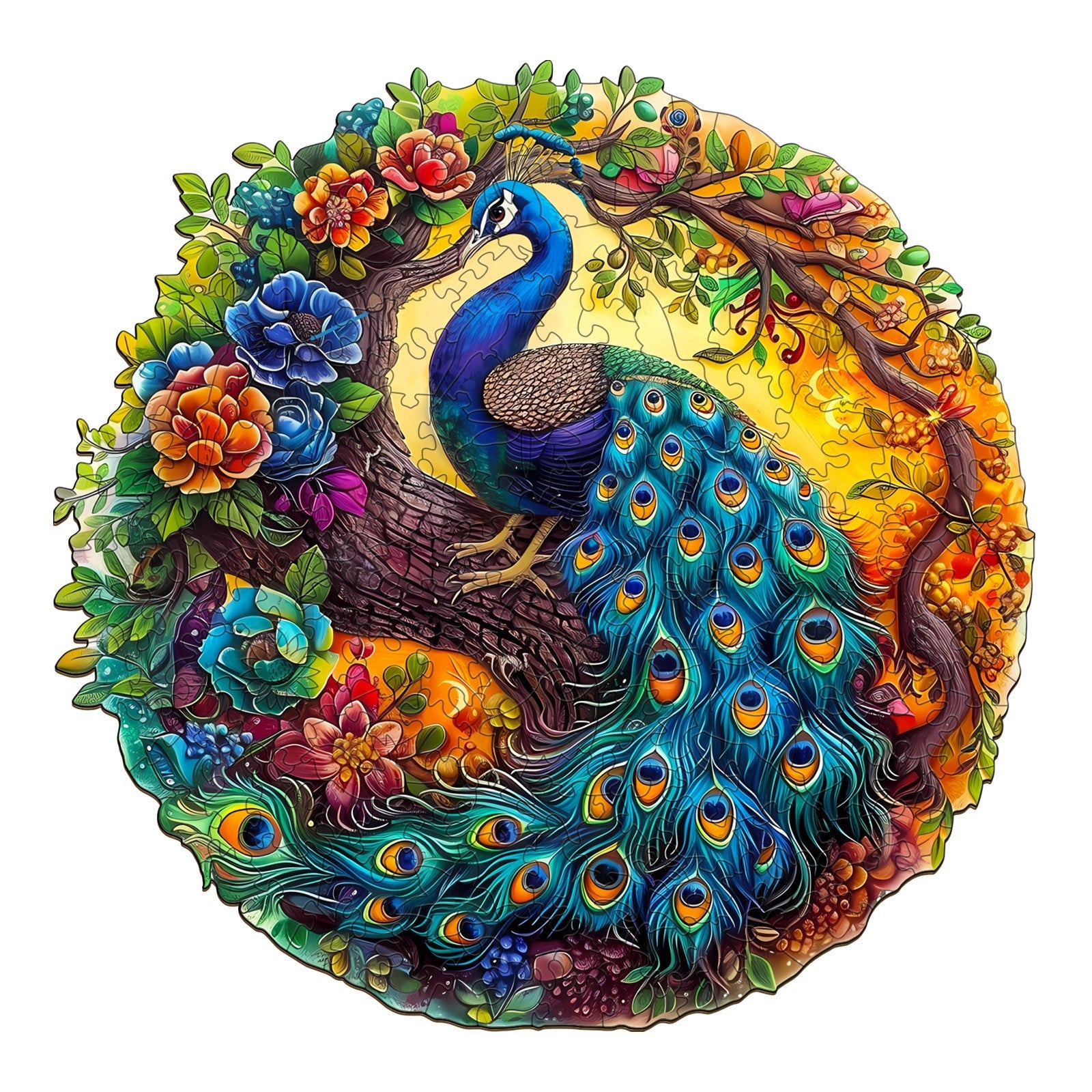 Charming Peacock Wooden Jigsaw Puzzle