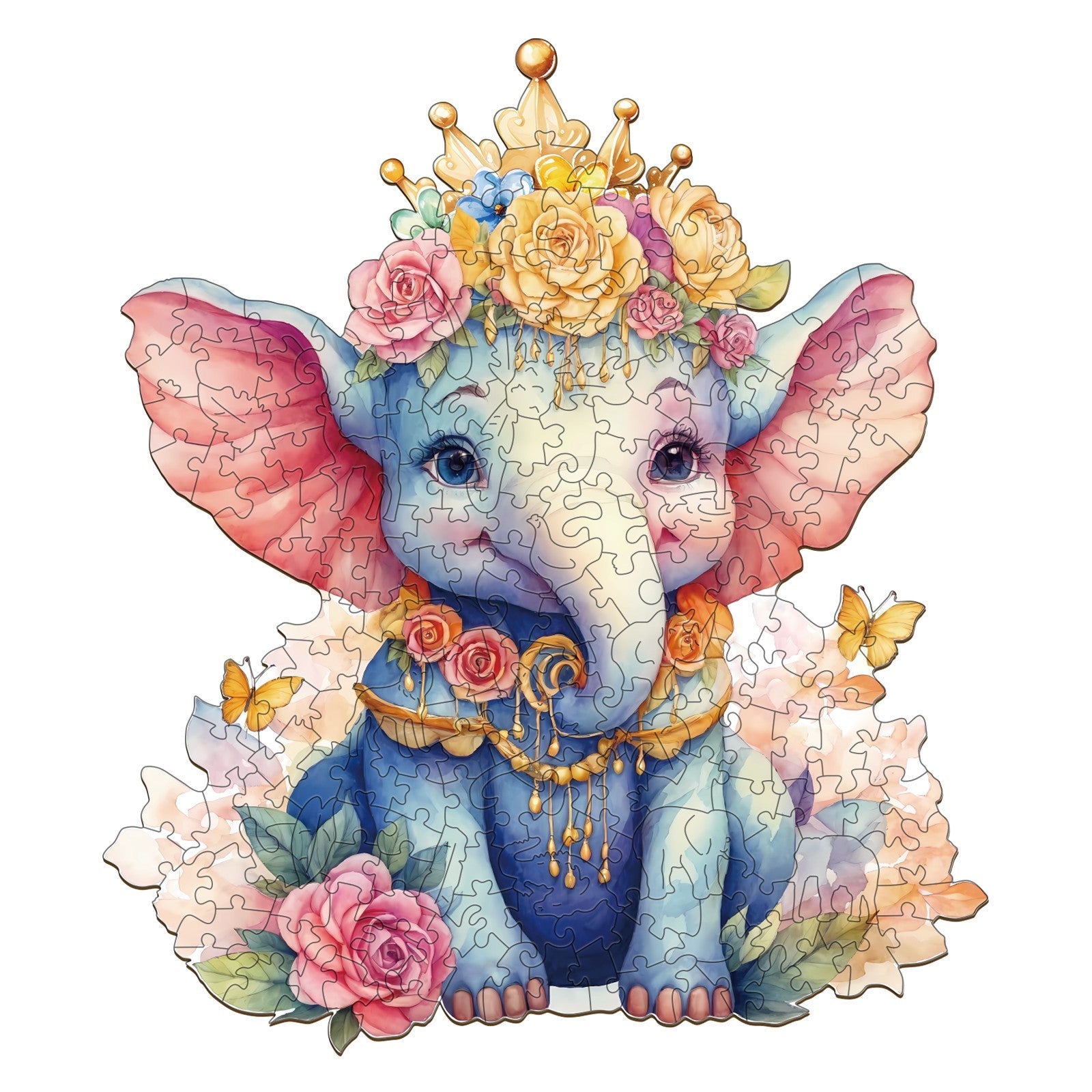Crowned Elephant Wooden Jigsaw Puzzle