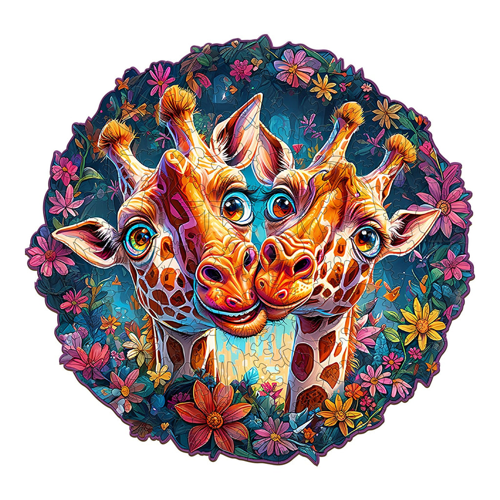 Funny Giraffe Wooden Jigsaw Puzzle