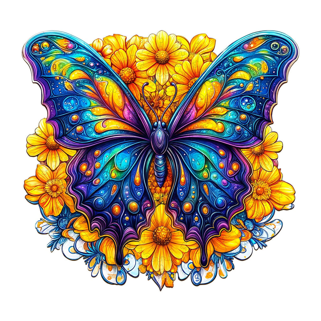 Morpho Butterfly Wooden Jigsaw Puzzle