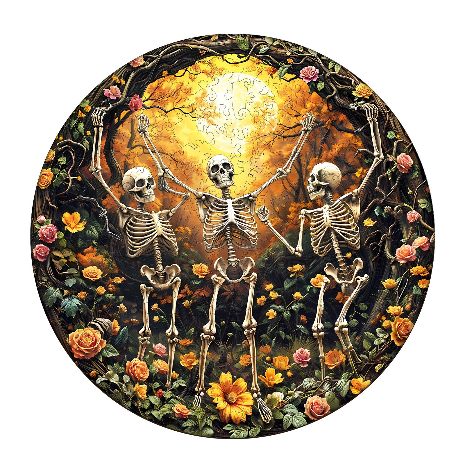 Skeleton Moon Glee  Wooden Jigsaw Puzzle