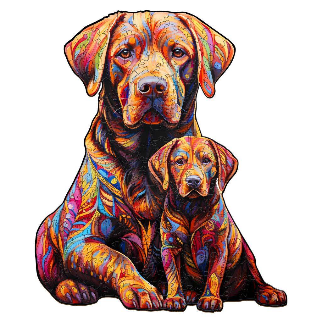 Parent-child Labrador-2 Wooden Jigsaw Puzzle
