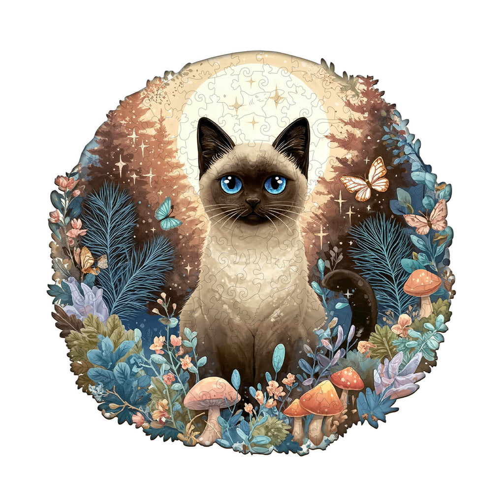 Gentle Dreamy Cat Wooden Jigsaw Puzzle