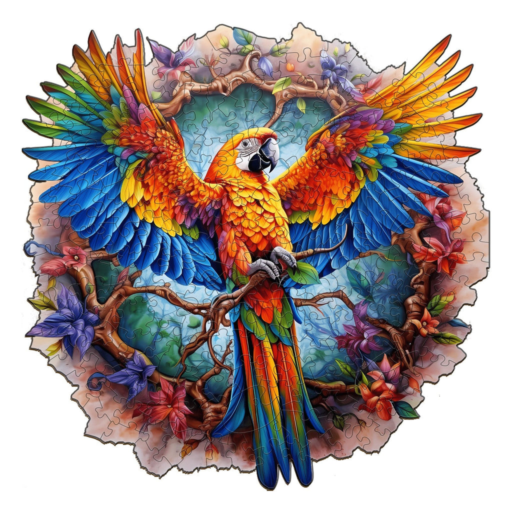 Lively Parrot Wooden Jigsaw Puzzle