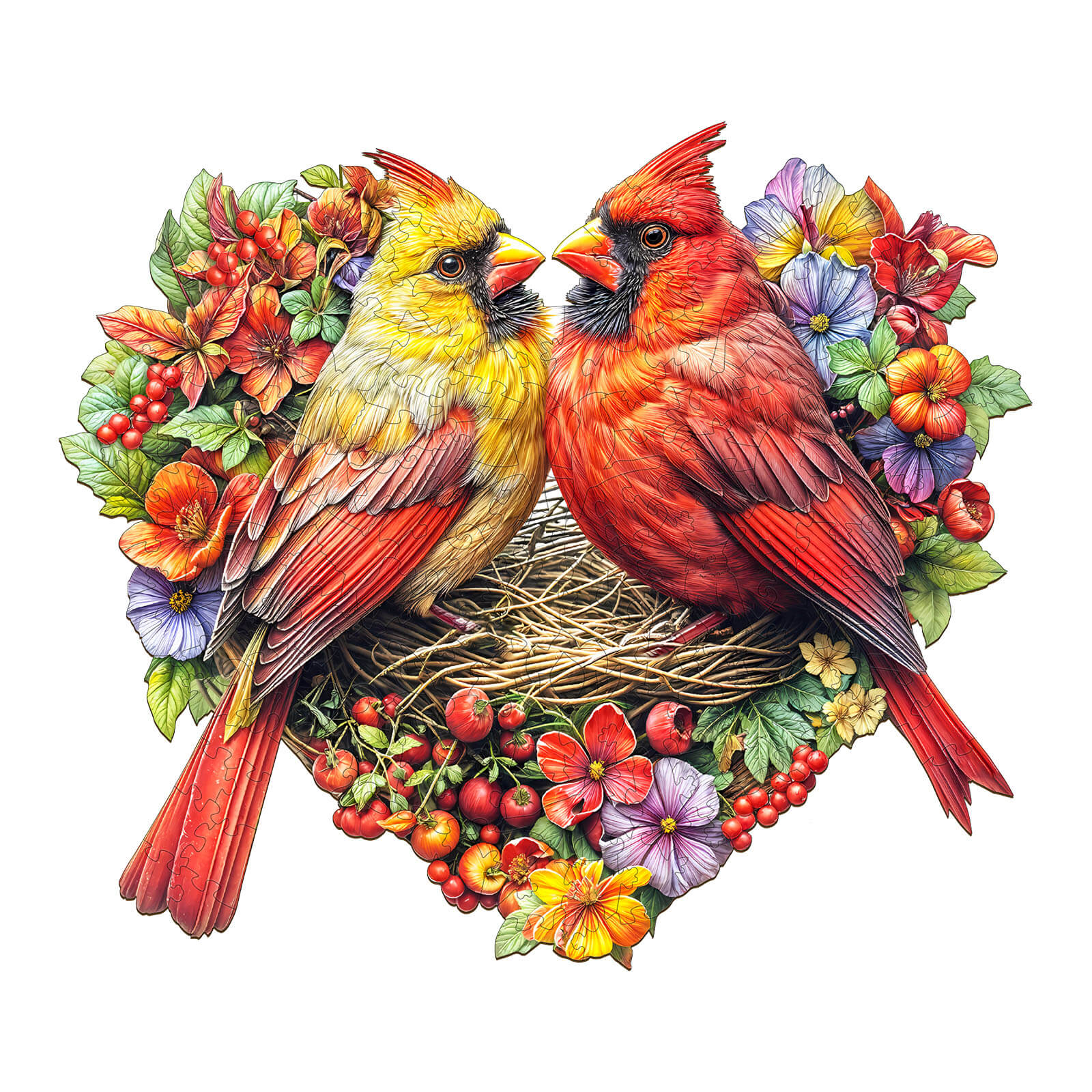 sweet cardinal Wooden Jigsaw Puzzle