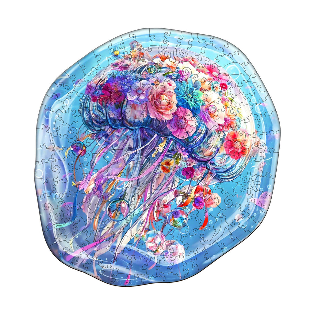 Flower Jellyfish Wooden Jigsaw Puzzle