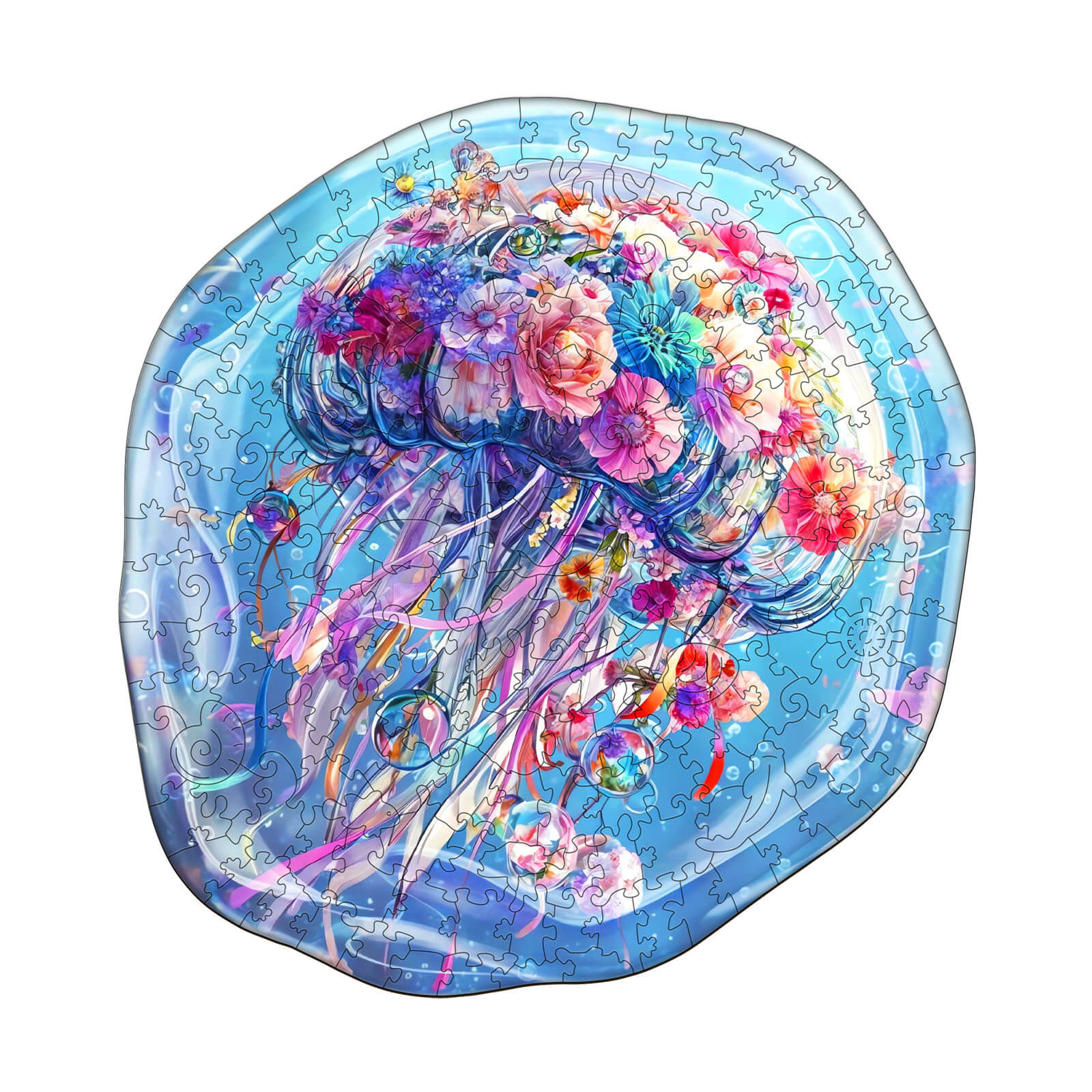 Flower Jellyfish Wooden Jigsaw Puzzle