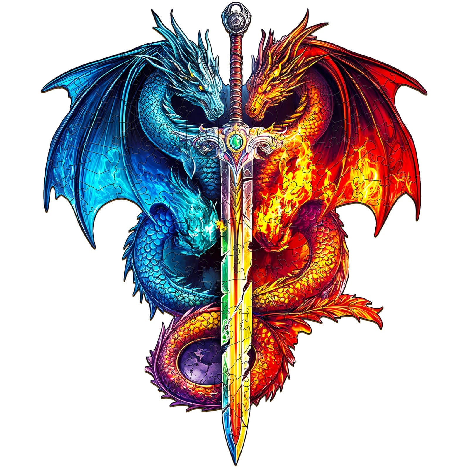 Dragon and Sword Wooden Jigsaw Puzzle
