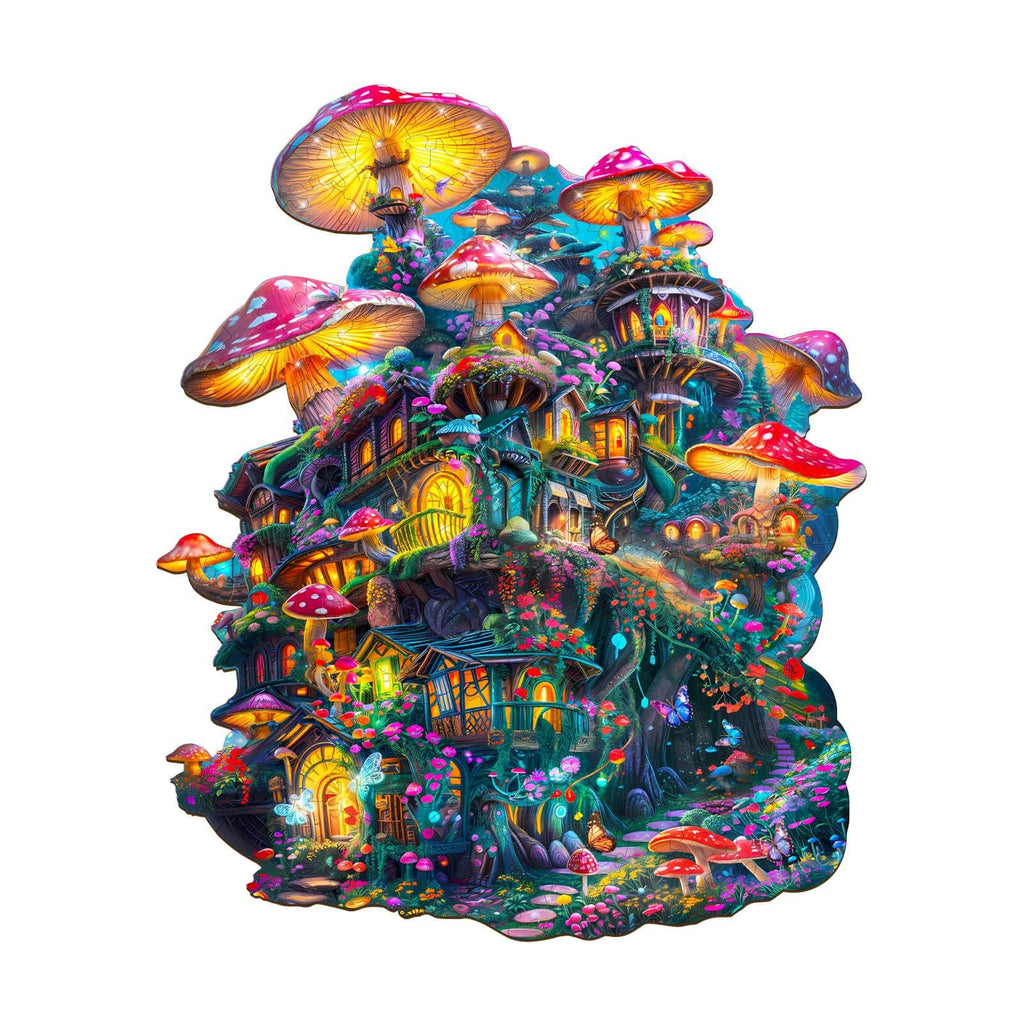 Dreamy Mushroom Wooden Jigsaw Puzzle