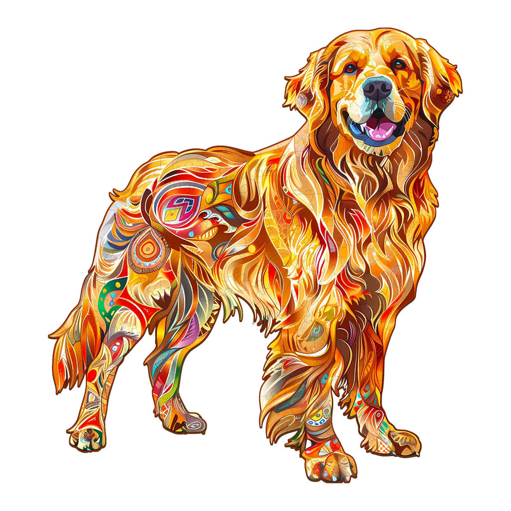 Handsome Golden Retriever Wooden Jigsaw Puzzle