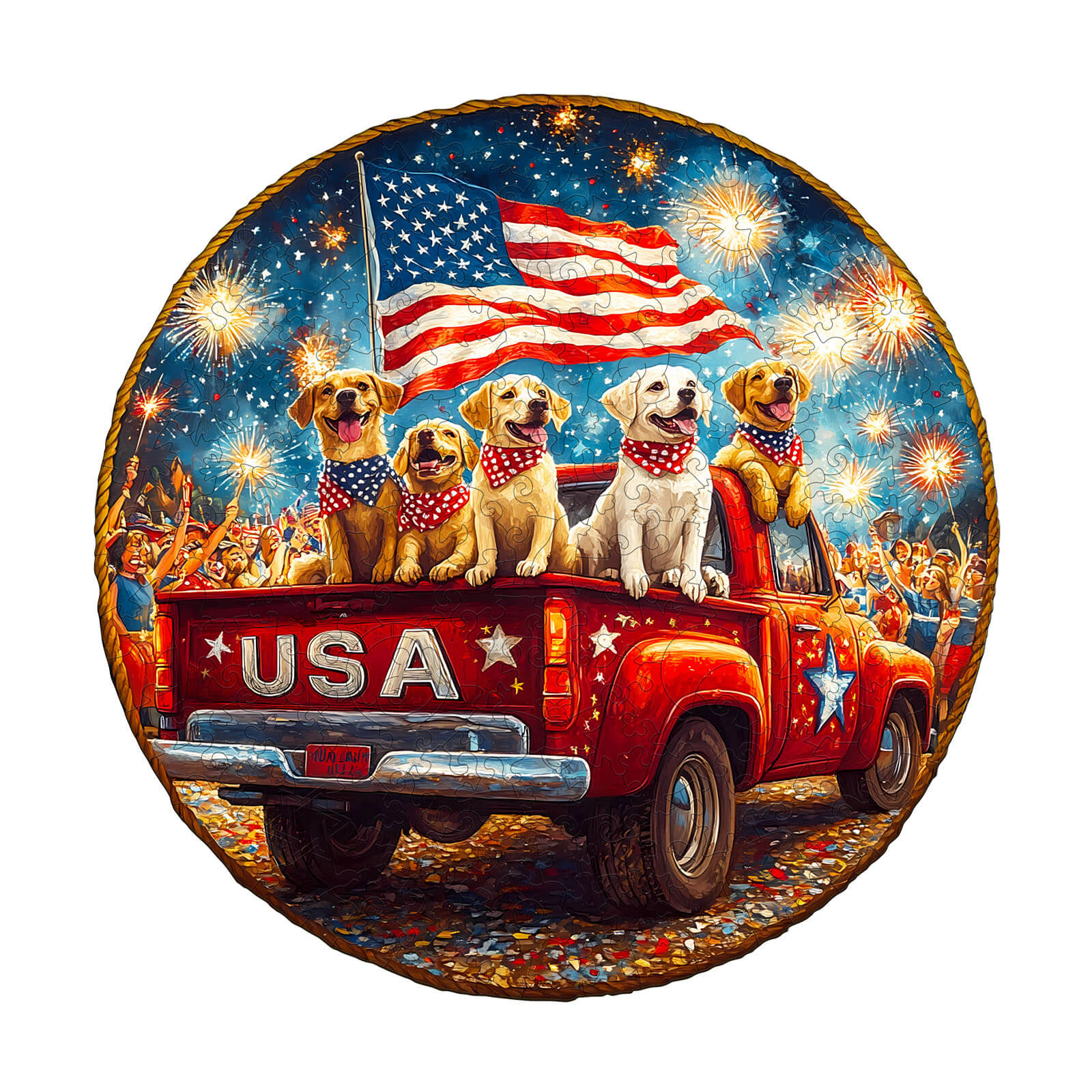 Stars and Dogs Wooden Jigsaw Puzzle
