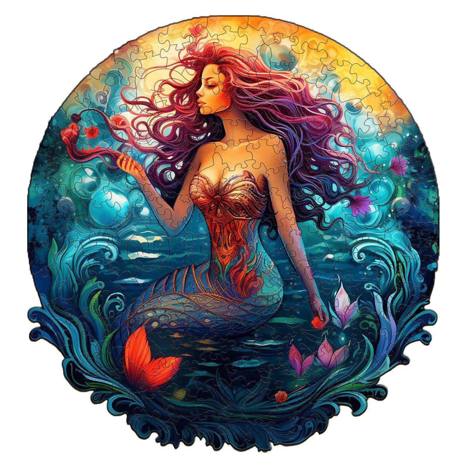 Aqua Woman Wooden Jigsaw Puzzle