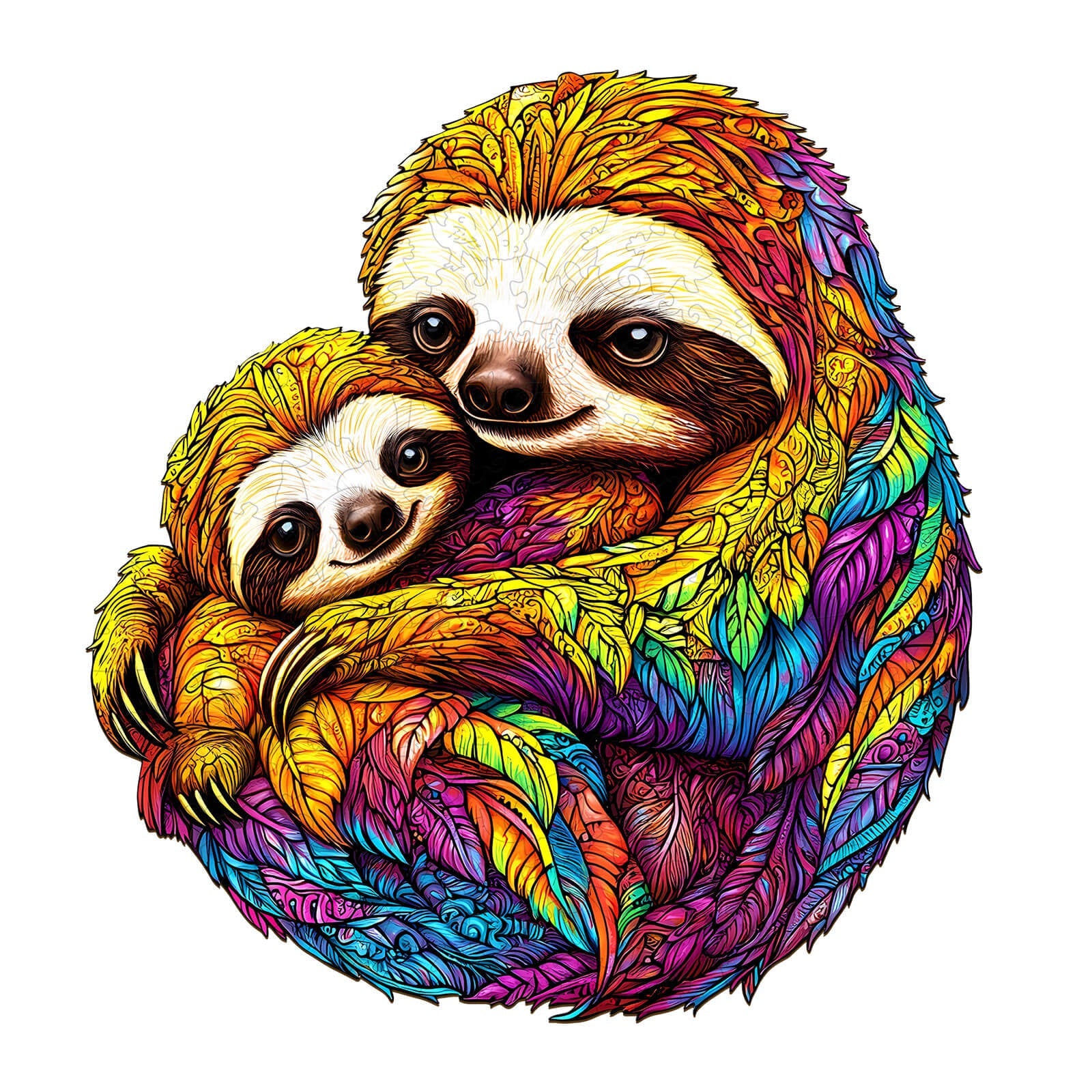 Parent-child Sloth Wooden Jigsaw Puzzle