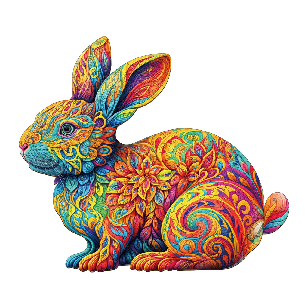 Cute Rabbit Wooden Jigsaw Puzzle