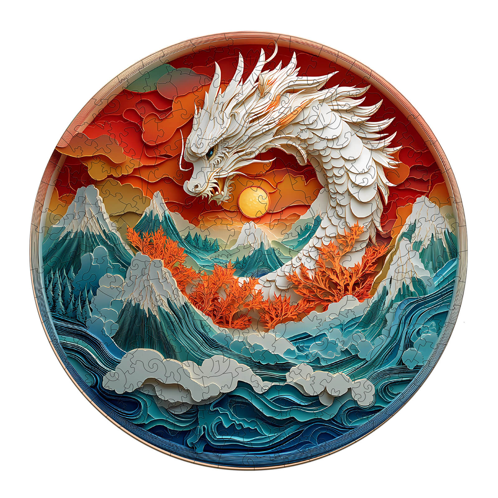 3D Colorful Dragon-2 Wooden Jigsaw Puzzle