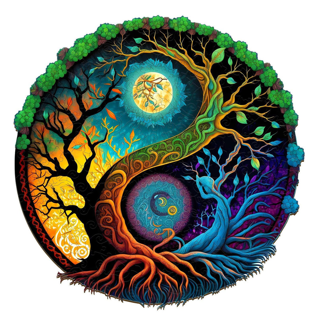 Yin Yang & Tree of Life - 3 Wooden Jigsaw Puzzle