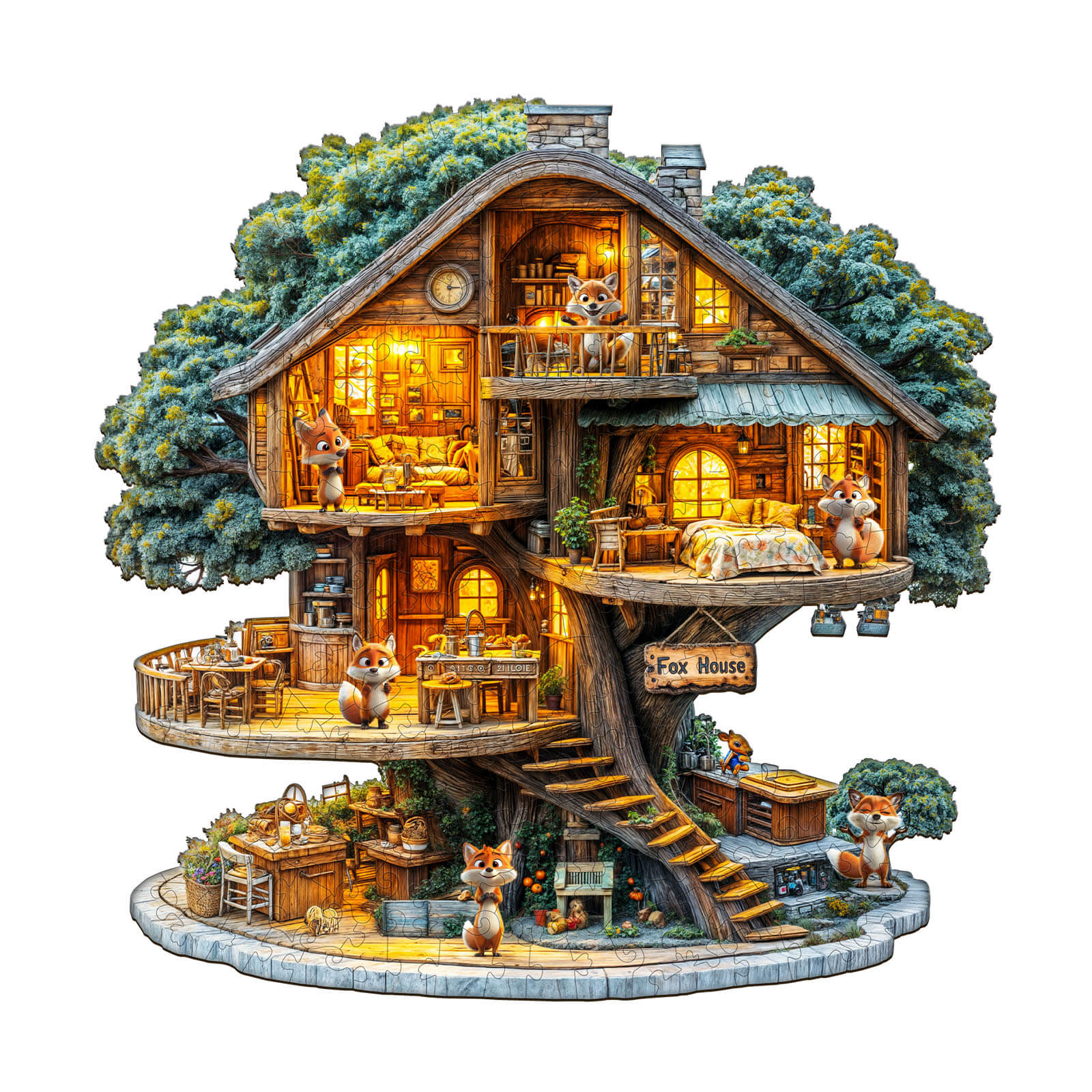 Fox House Wooden Jigsaw Puzzle