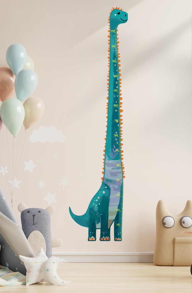Friendly Dinosaur Growth Chart Wall Decal