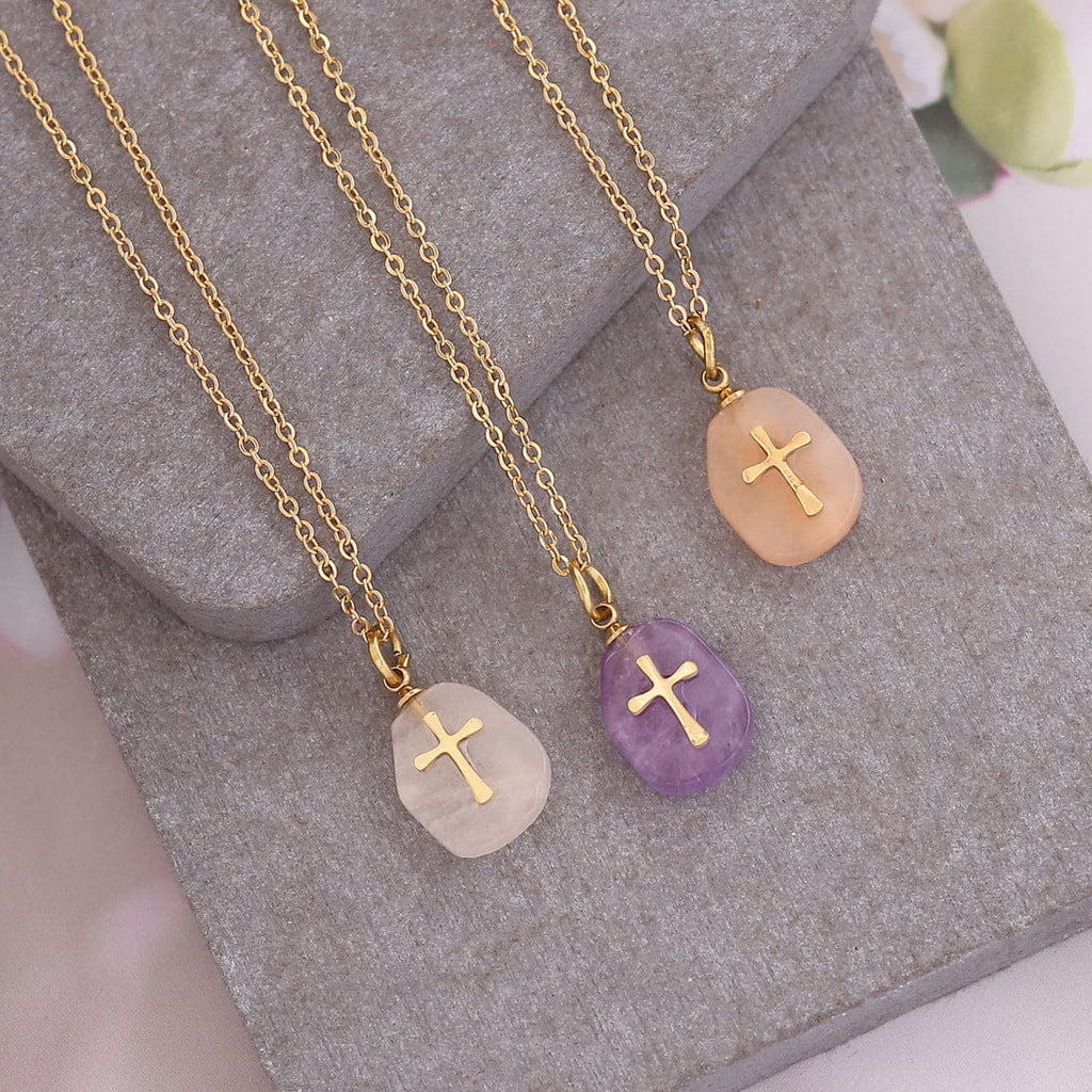 NATURAL STONE FAITH NECKLACE