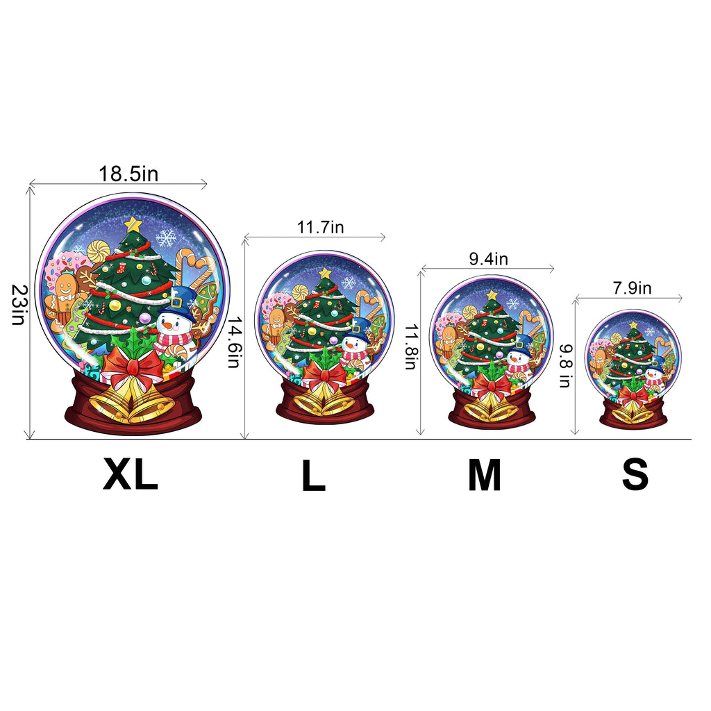 Christmas Crystal Ball Wooden Jigsaw Puzzle