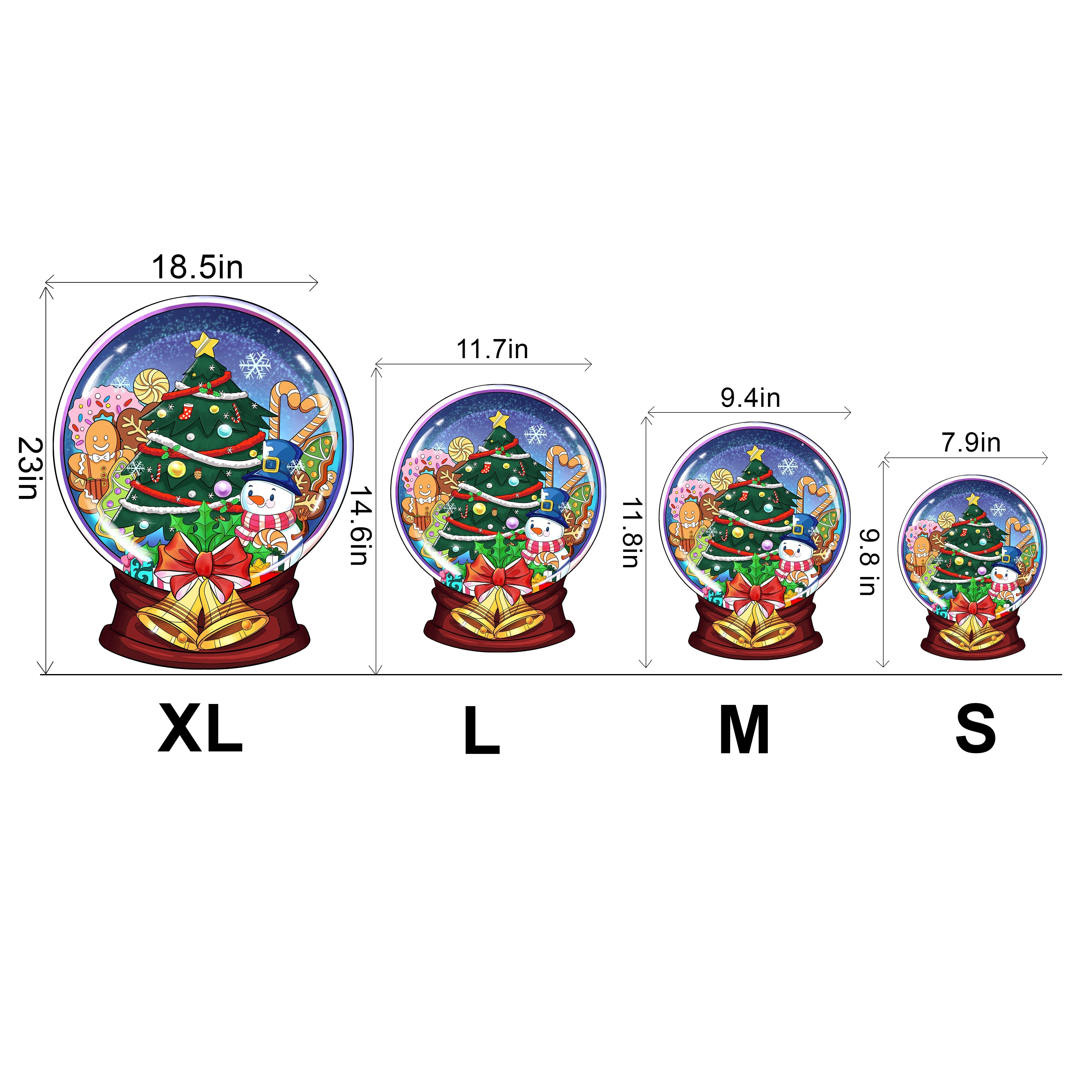 Christmas Crystal Ball Wooden Jigsaw Puzzle