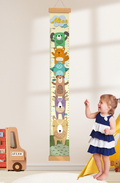Personalized Stacked Animal Hanging Canvas Height Ruler