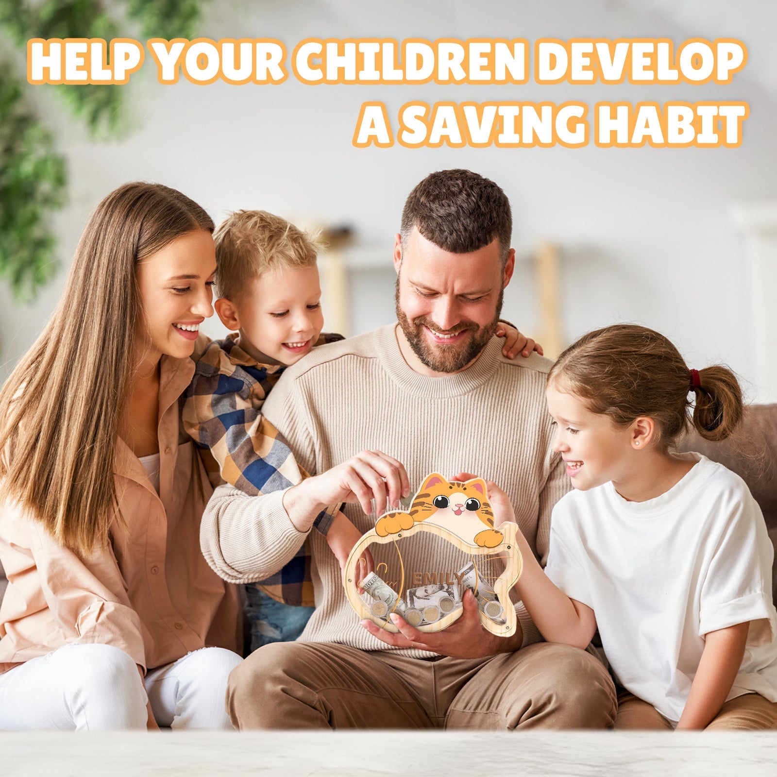 Customized Kitten Shaped Children's Piggy Bank