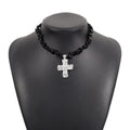NATUREL STONES CROSS NECKLACES