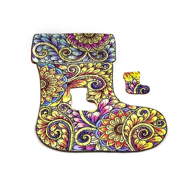 Christmas Socks Wooden Jigsaw Puzzle