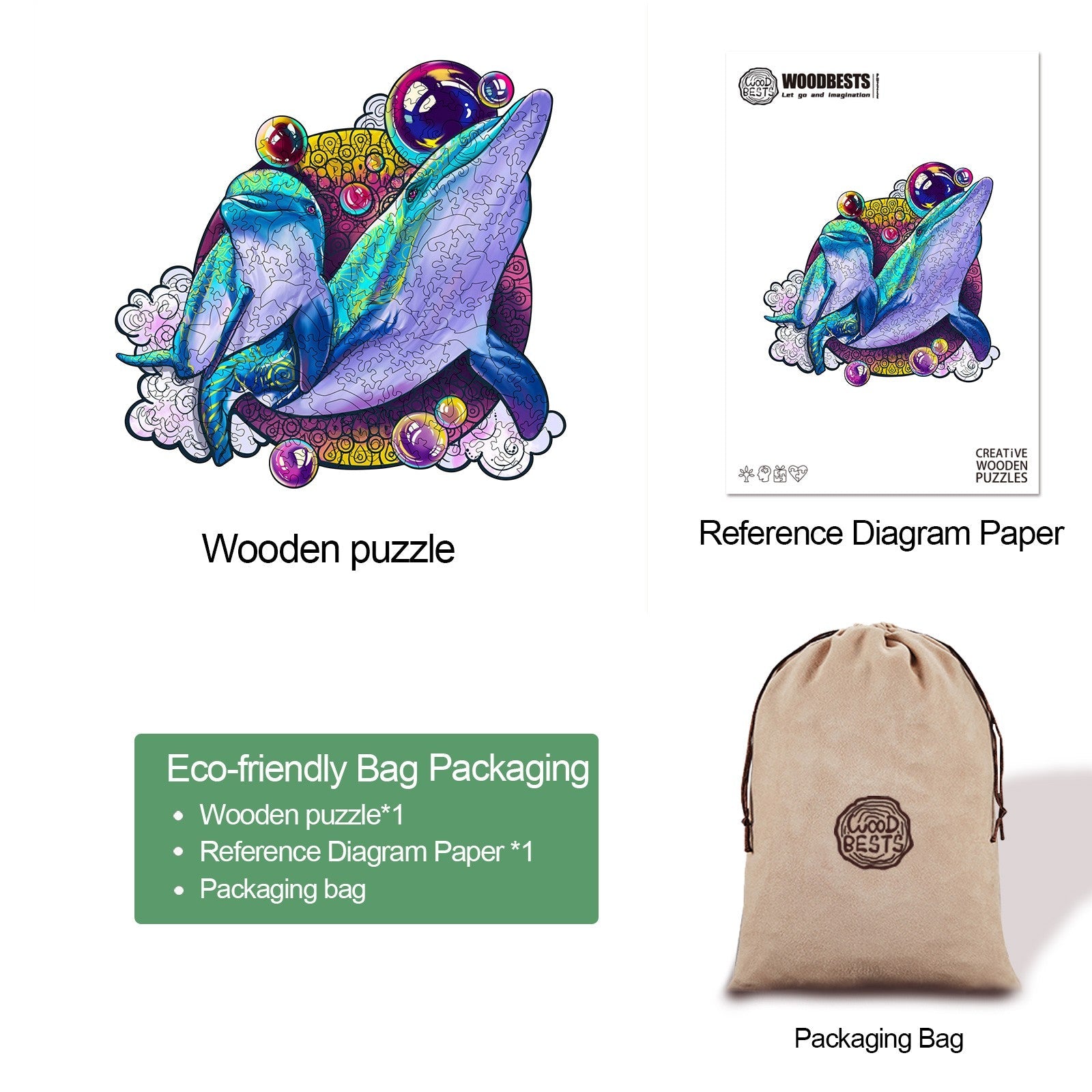 Joyful Dolphin Wooden Jigsaw Puzzle