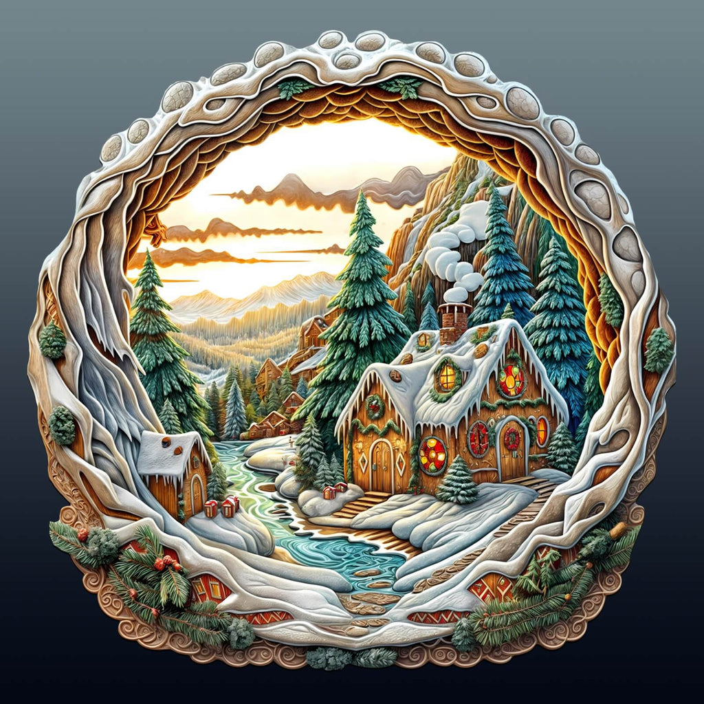 3D Christmas House-2 Wooden Jigsaw Puzzle