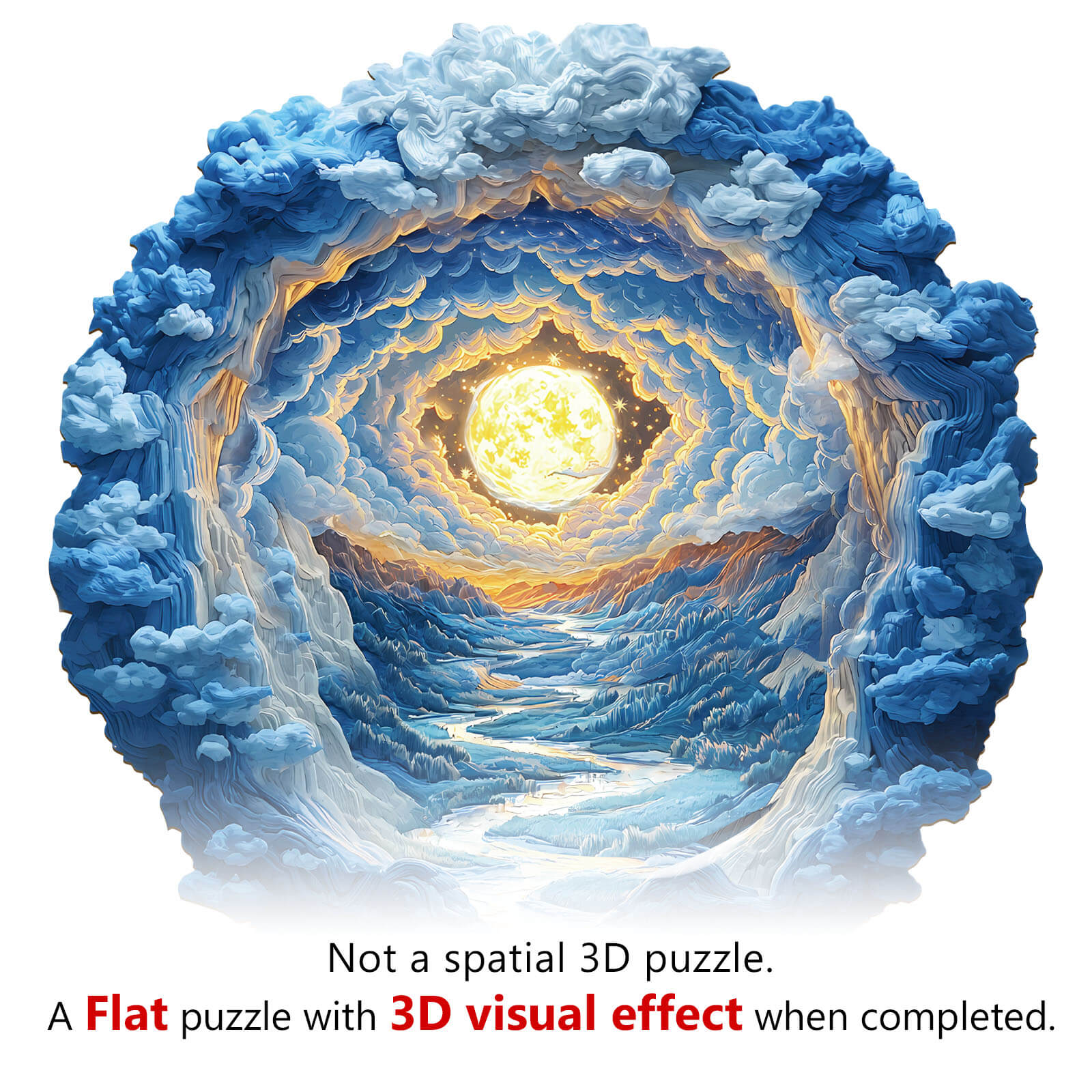 3D Moonlight Dreamscape Wooden Jigsaw Puzzle