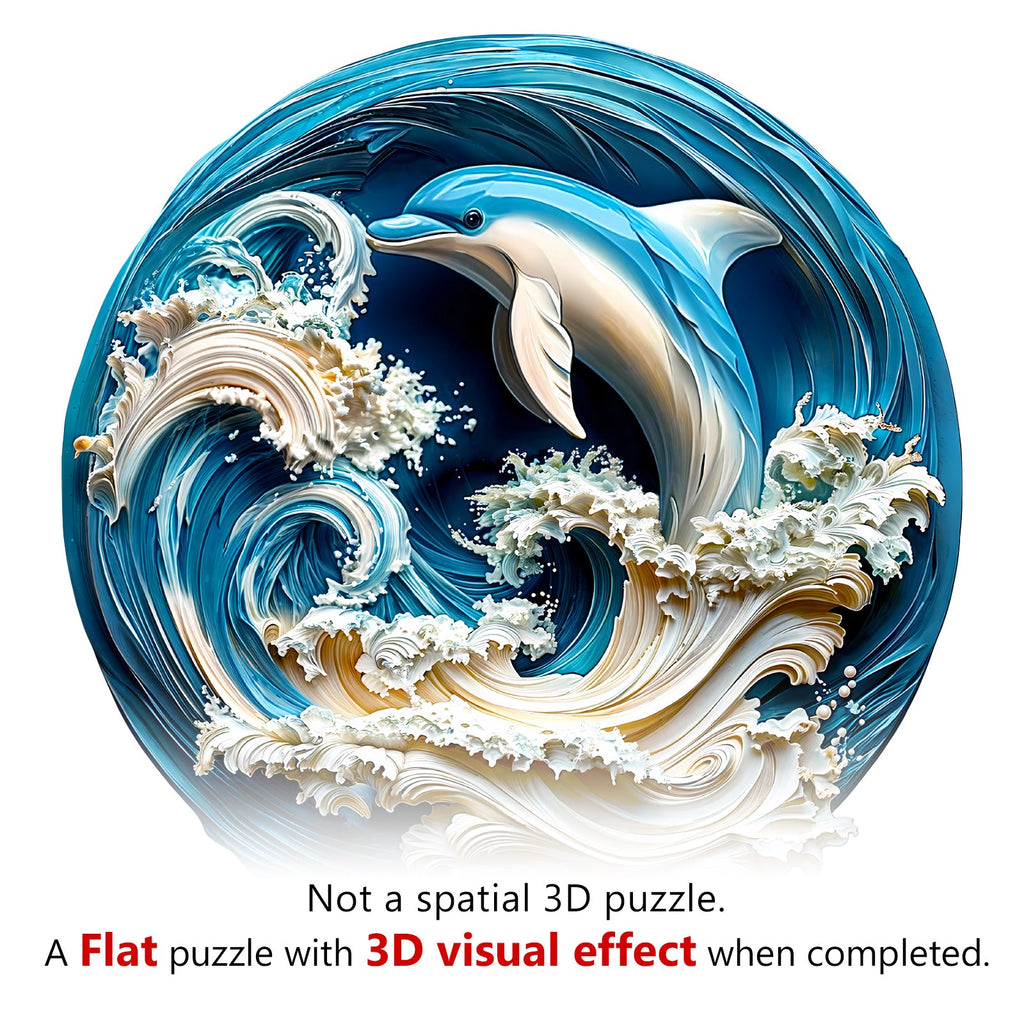 3D Dolphin-2 Wooden Jigsaw Puzzle