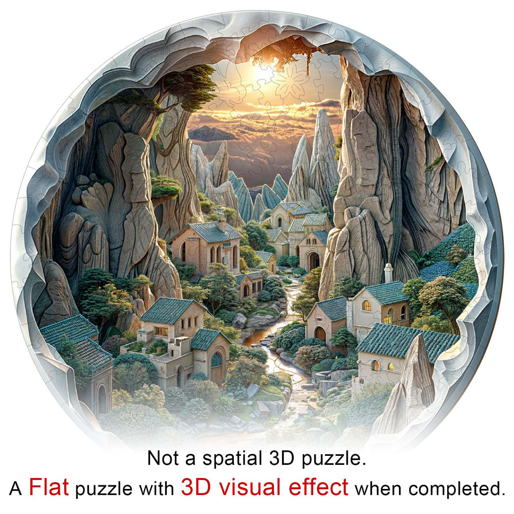 3D vision inside the cave-2 Wooden Jigsaw Puzzle