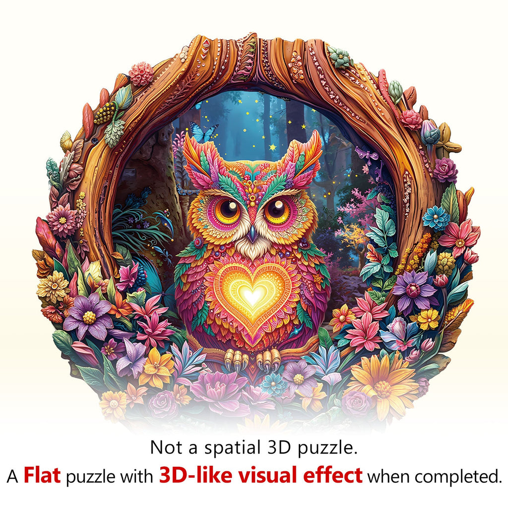 Loving Owl Wooden Jigsaw Puzzle