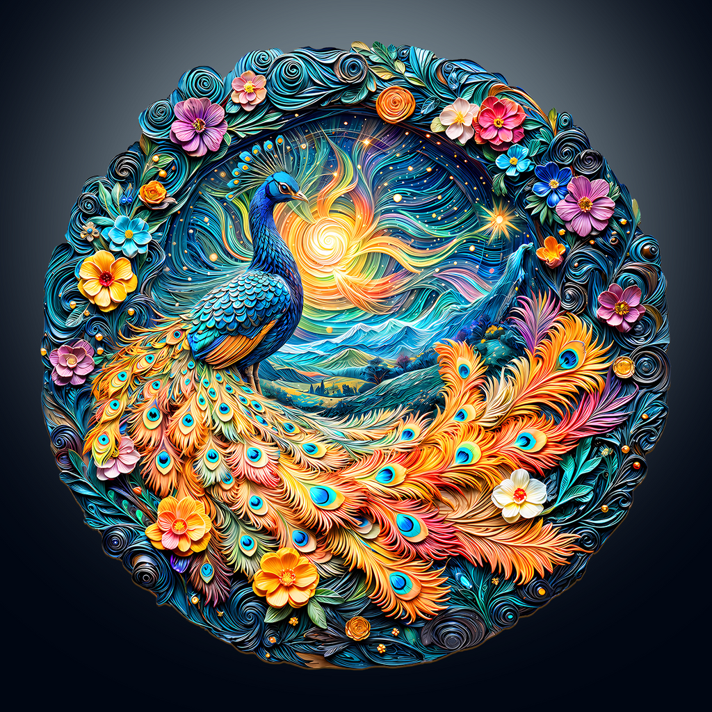 3D Aurora Peacock Wooden Jigsaw Puzzle