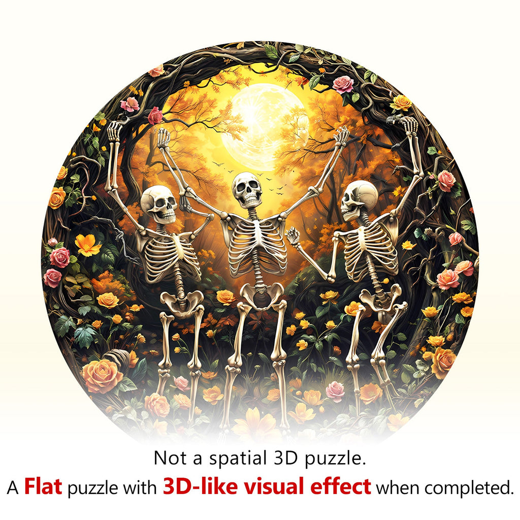 Skeleton Moon Glee  Wooden Jigsaw Puzzle
