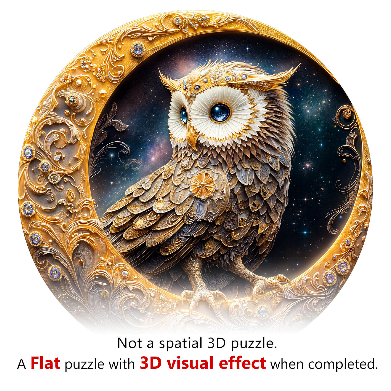 Crescent Owl Wooden Jigsaw Puzzle