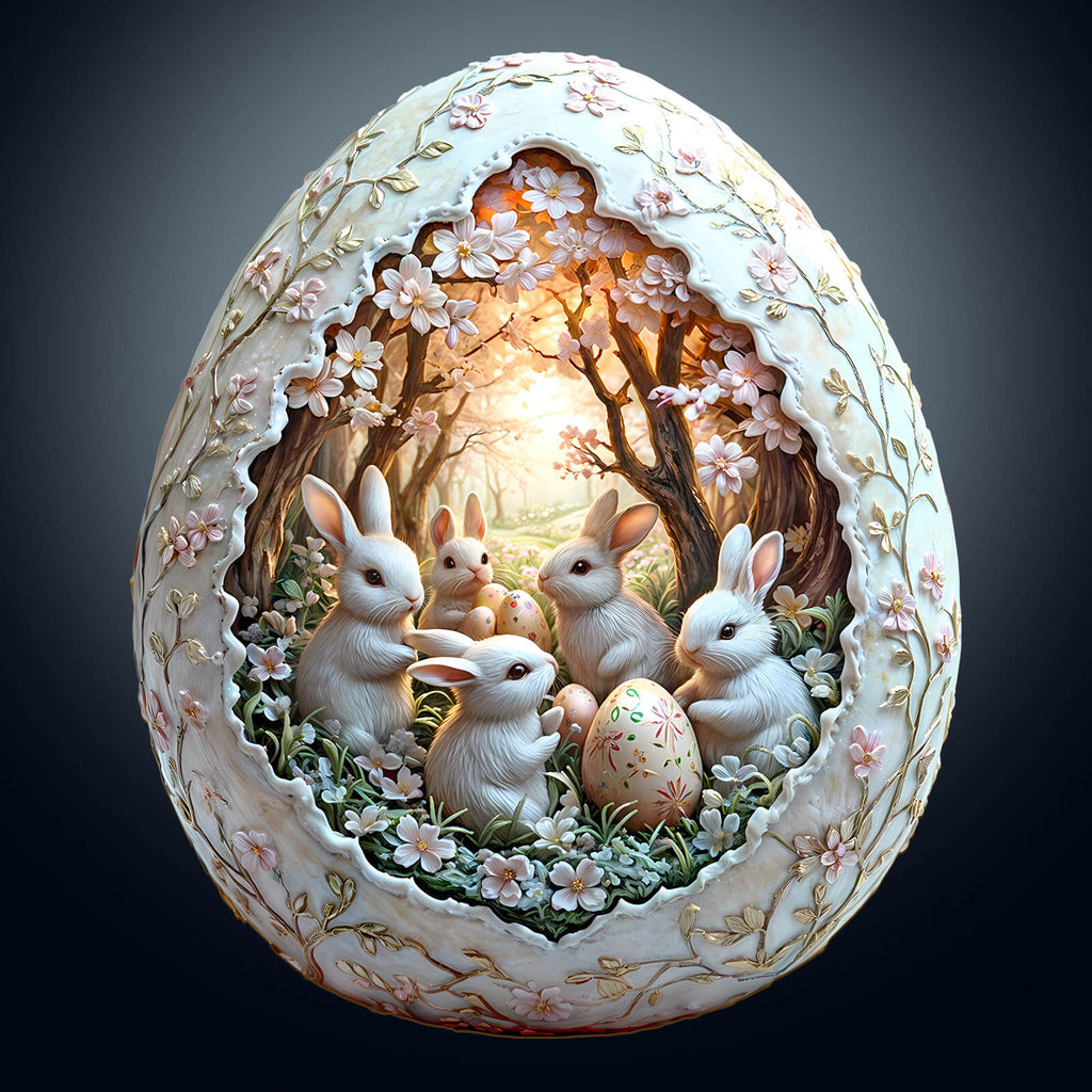 3D Eggshell world Easter-2  Wooden Jigsaw Puzzle
