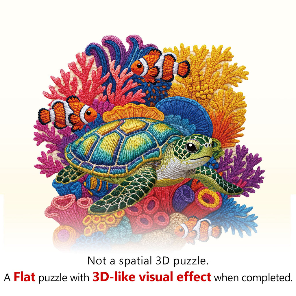 Woven Turtle Wooden Jigsaw Puzzle